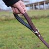 Hundeleine Leder 1m braun-schwarz Schlaufe Detail