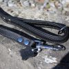 Hundeleine große Hunde Leder 1m schwarz vergrößerter Auschnitt