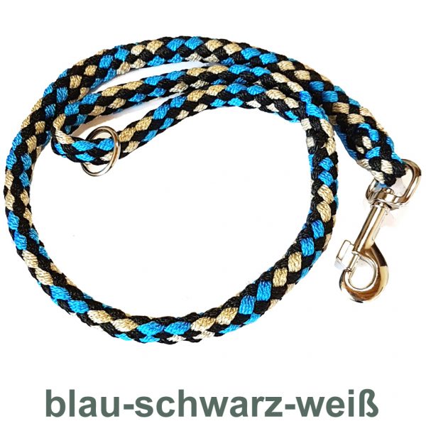 Hundeleine für große Hunde 1m geflochten blau